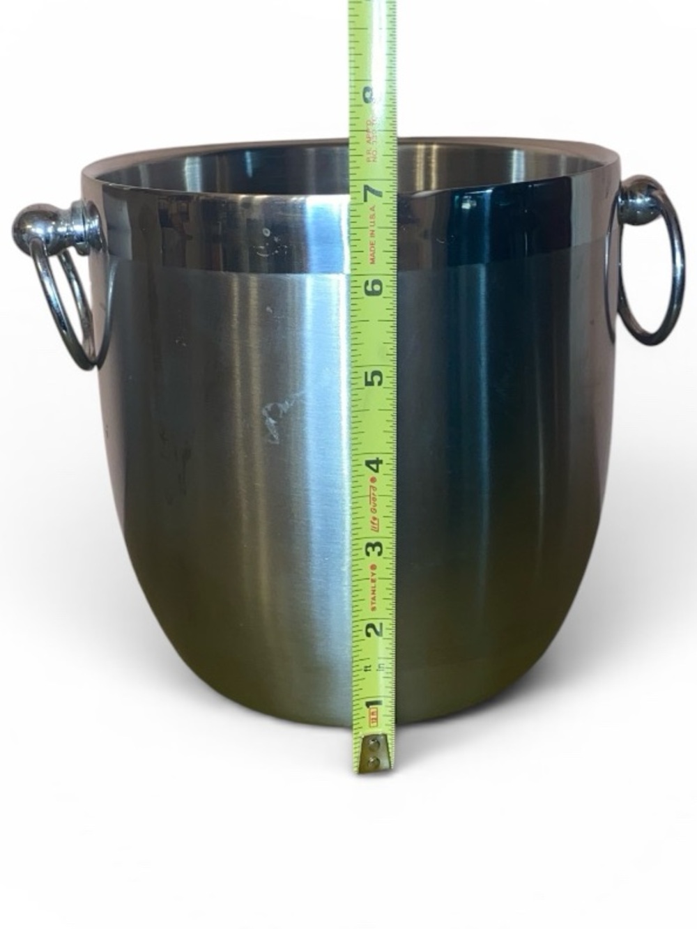 OGGI Stainless Steel Ice Bucket Bottle Chiller with Tongs Brushed Satin 7”x 7” - Picture 7 of 12